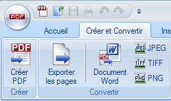 Capture d'écran des outils de créaction PDF